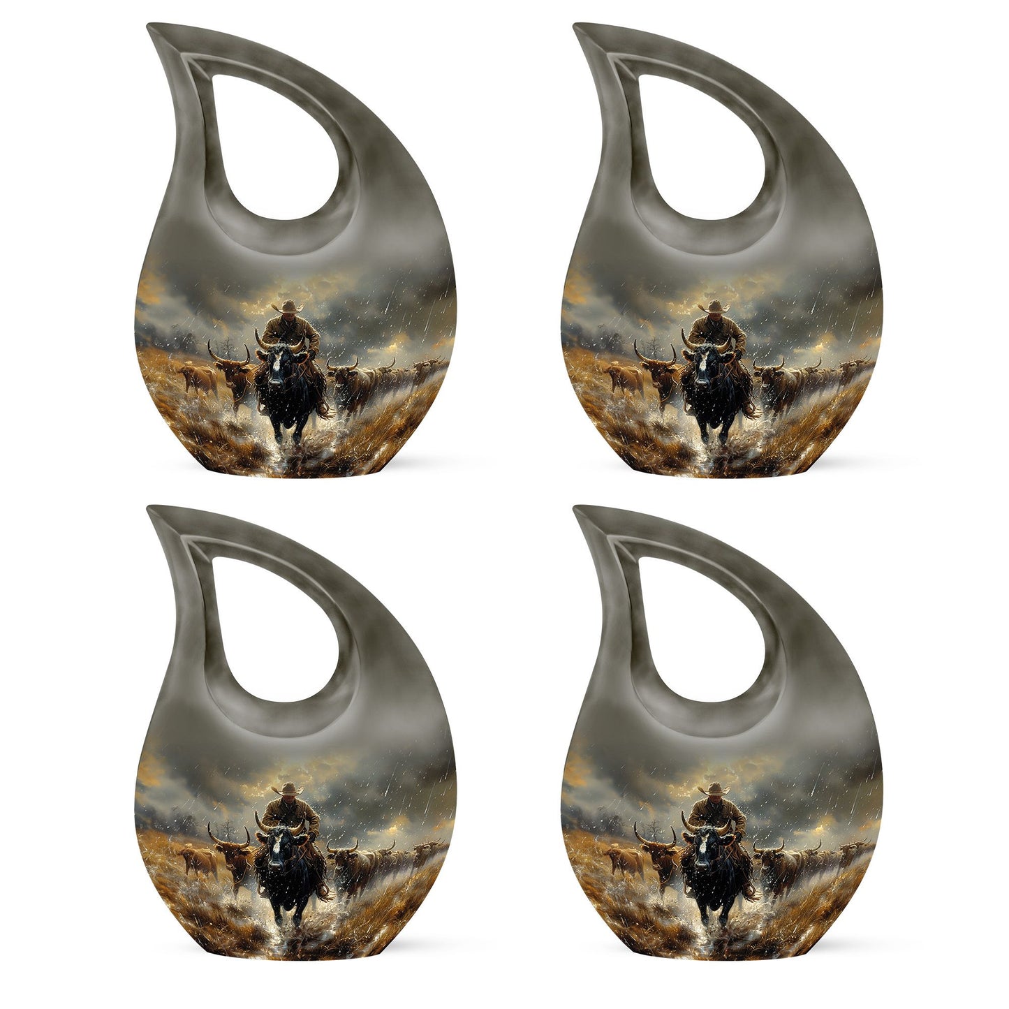 Cowboy Theme 3 Inch Keepsake Pack of 4