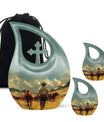 Cross Drop Cowboy Urn - A Modern Memorial Option for Ashes Keeping