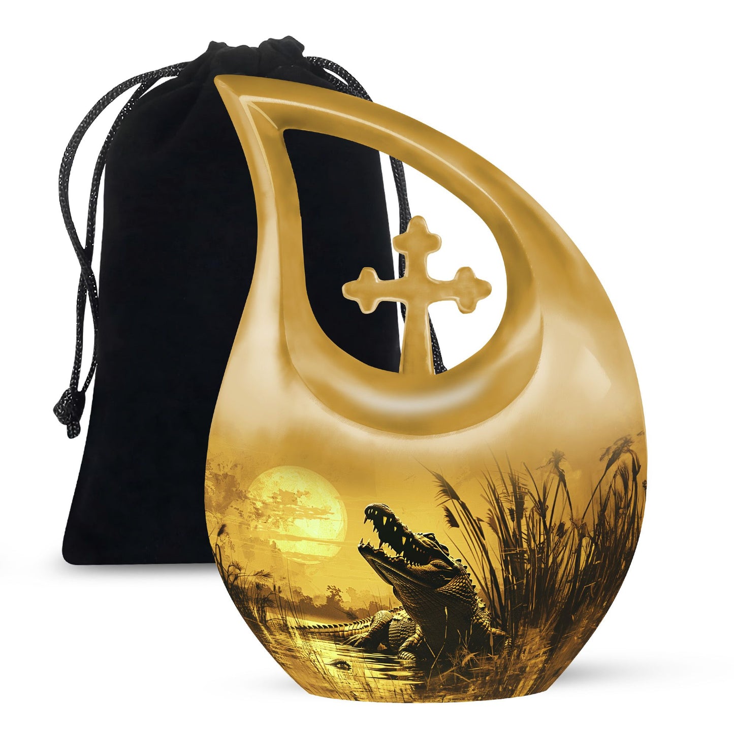 Personalized Alligator Cremation Urn for Mom - 10-inch, 200 cu in - Yatskia