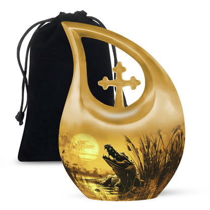 Personalized Alligator Cremation Urn for Mom - 10-inch, 200 cu in - Yatskia