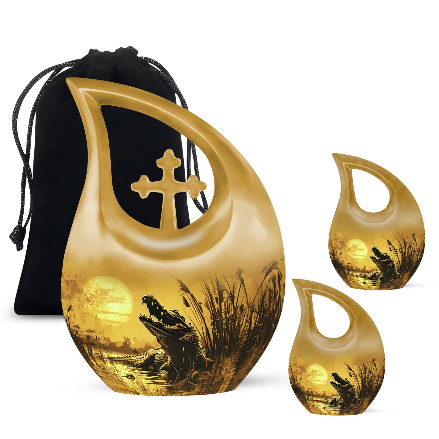 Personalized Alligator Cremation Urn for Mom - 10-inch, 200 cu in - Yatskia