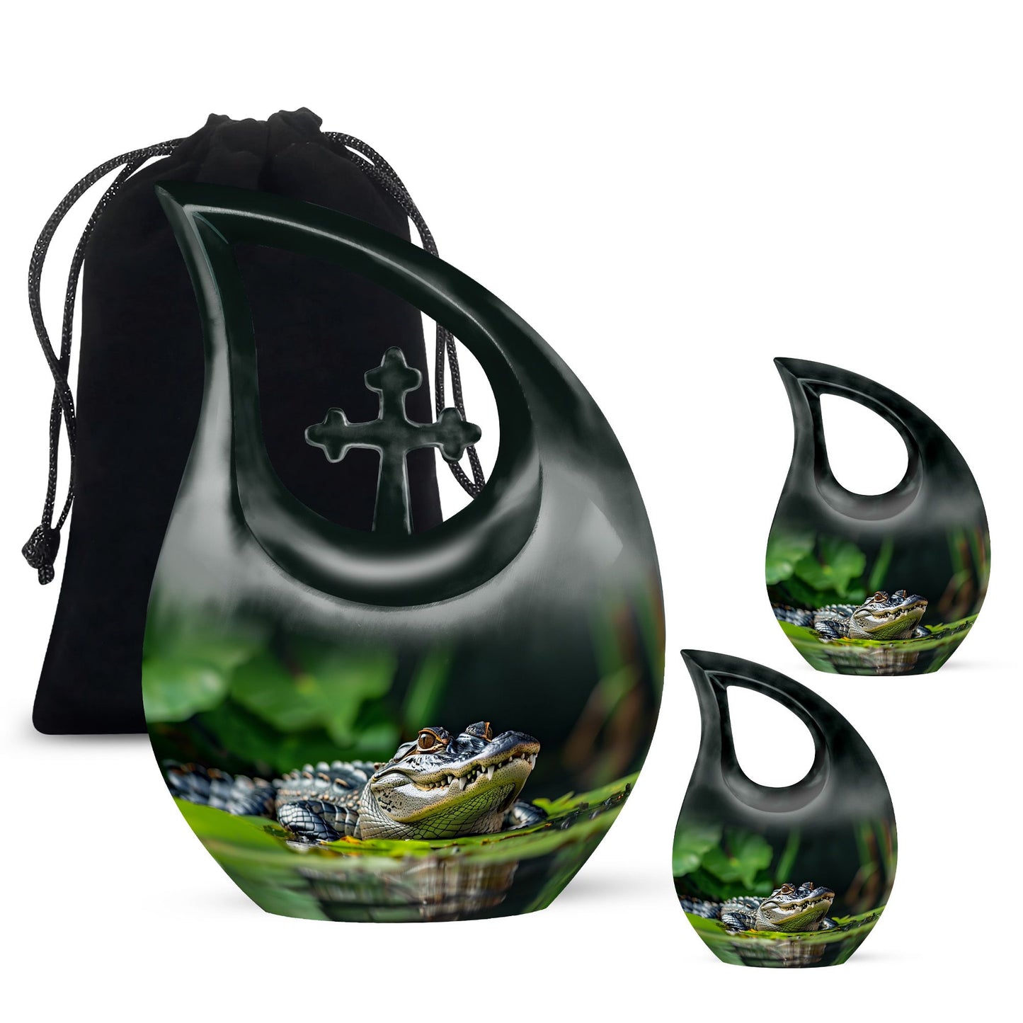 Personalized Alligator Keepsake Urn for Adult - 10-inch, 200 cu in - Yatskia