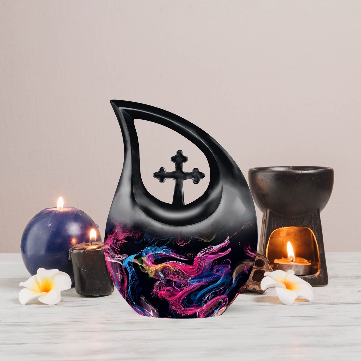 10-inch Alligator Cross Drop urn