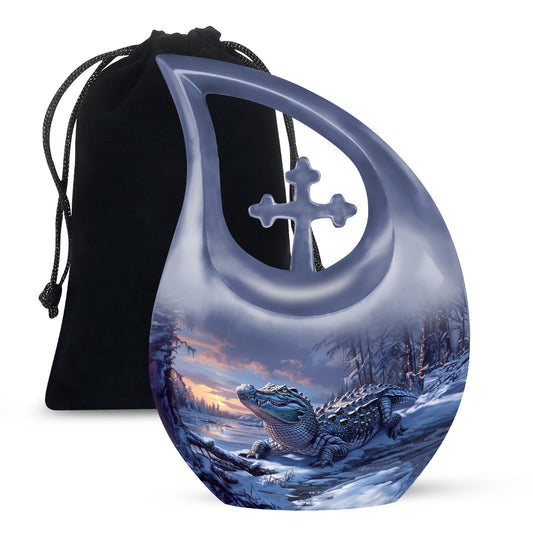 Extra large Alaigator-themed memorial urn