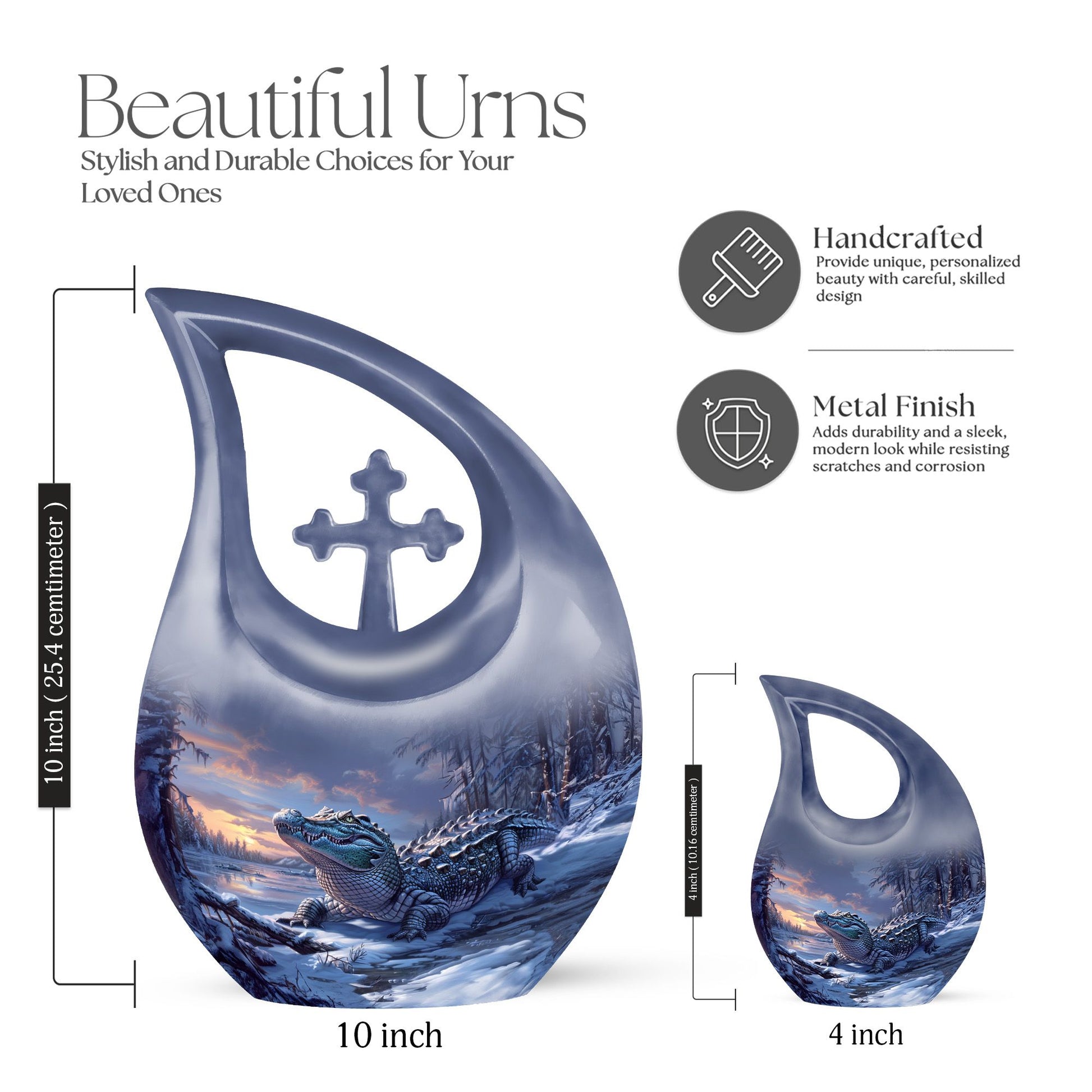 Extra large Alaigator-themed memorial urn