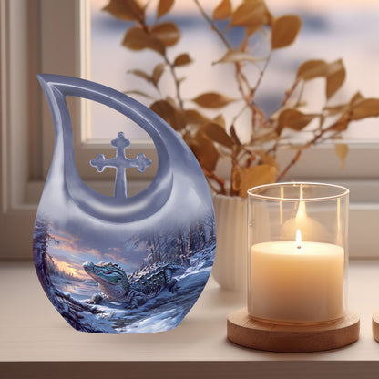 Extra large Alaigator-themed memorial urn