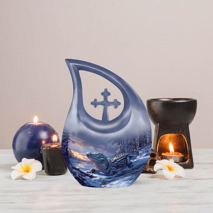 Extra large Alaigator-themed memorial urn