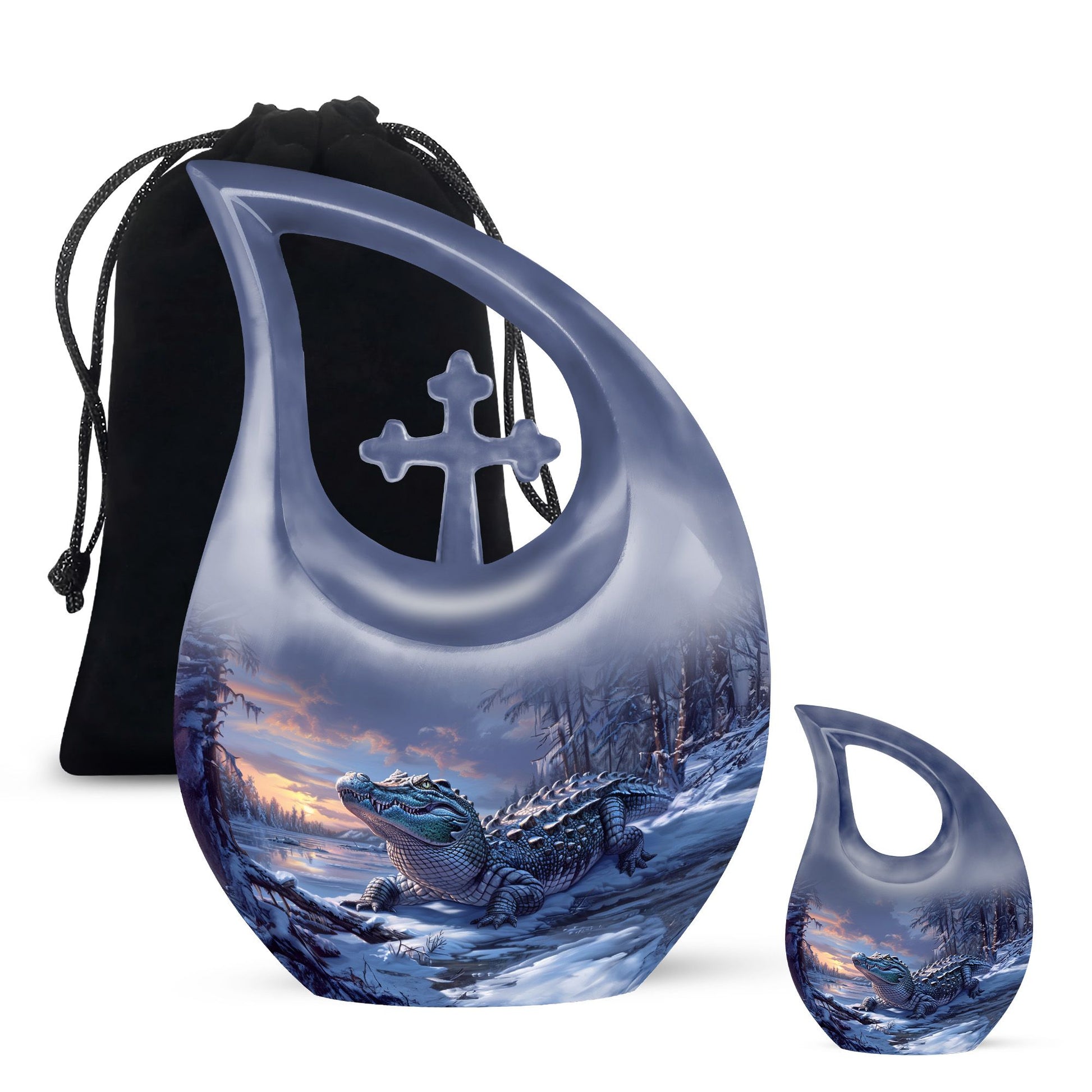 Extra large Alaigator-themed memorial urn