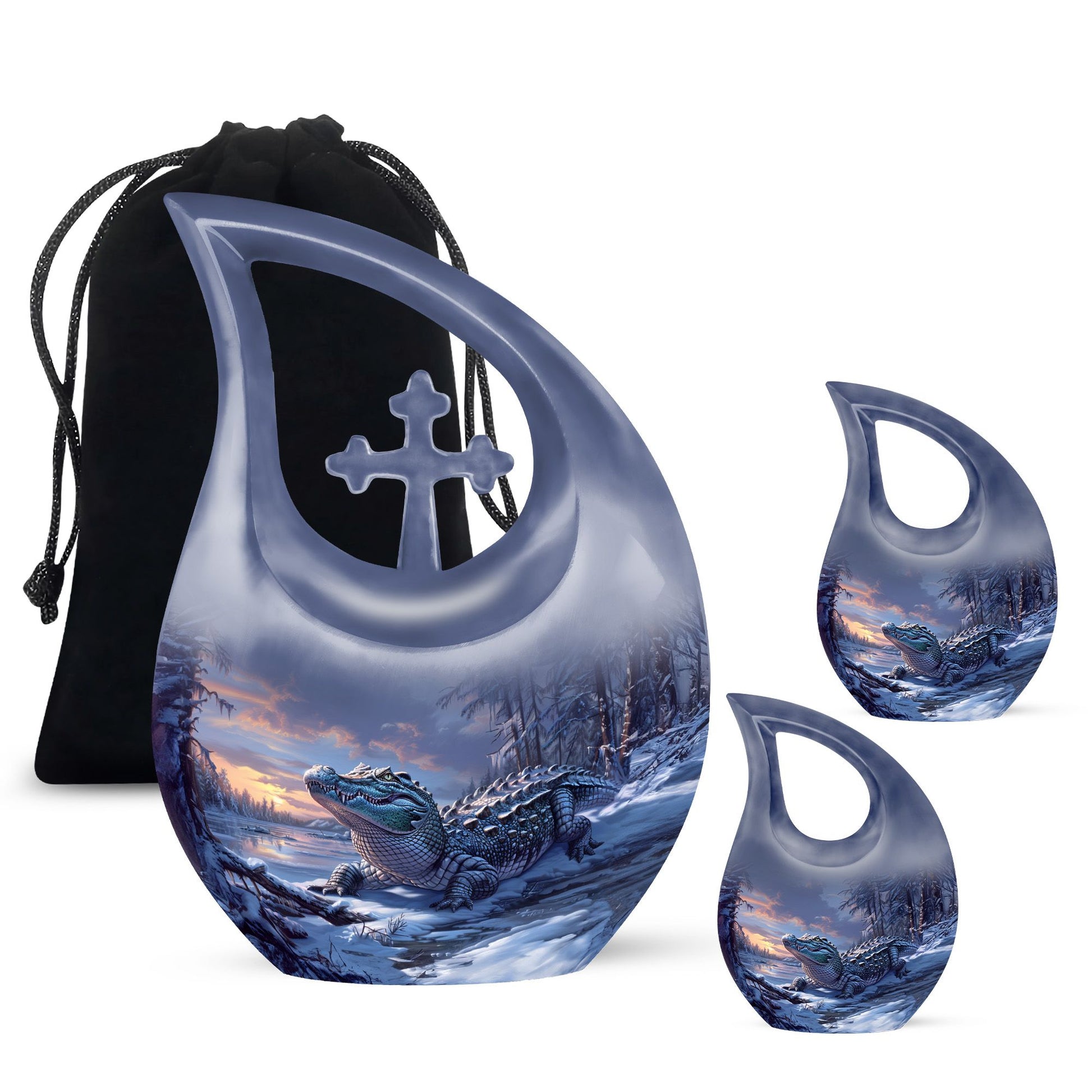 Extra large Alaigator-themed memorial urn