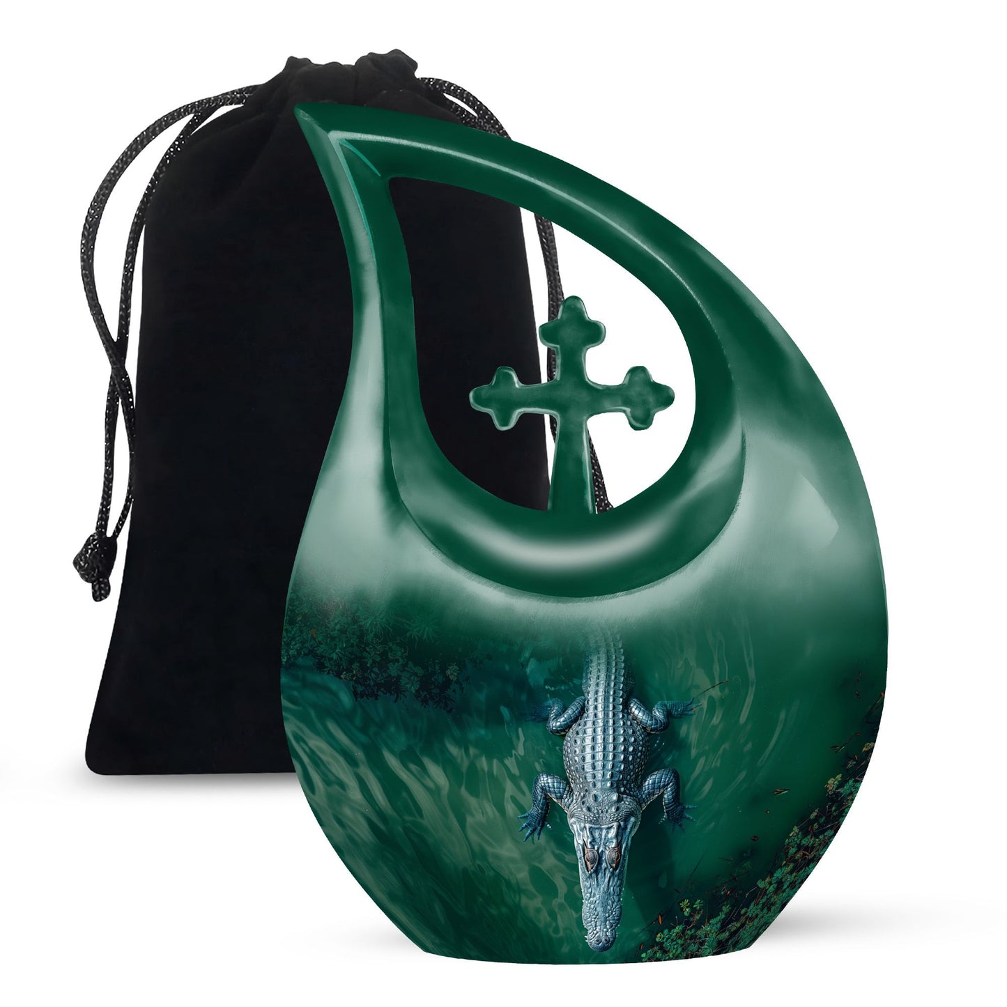Medium size Alaigator-themed urn