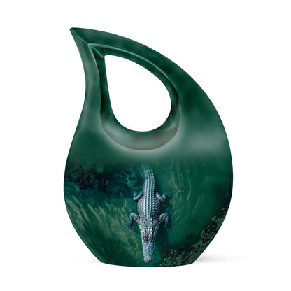 Medium size Alaigator-themed urn