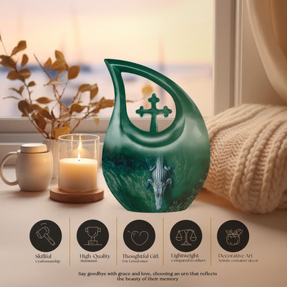 Medium size Alaigator-themed urn