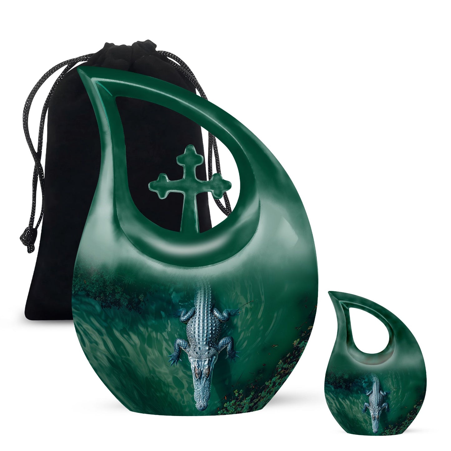 Medium size Alaigator-themed urn