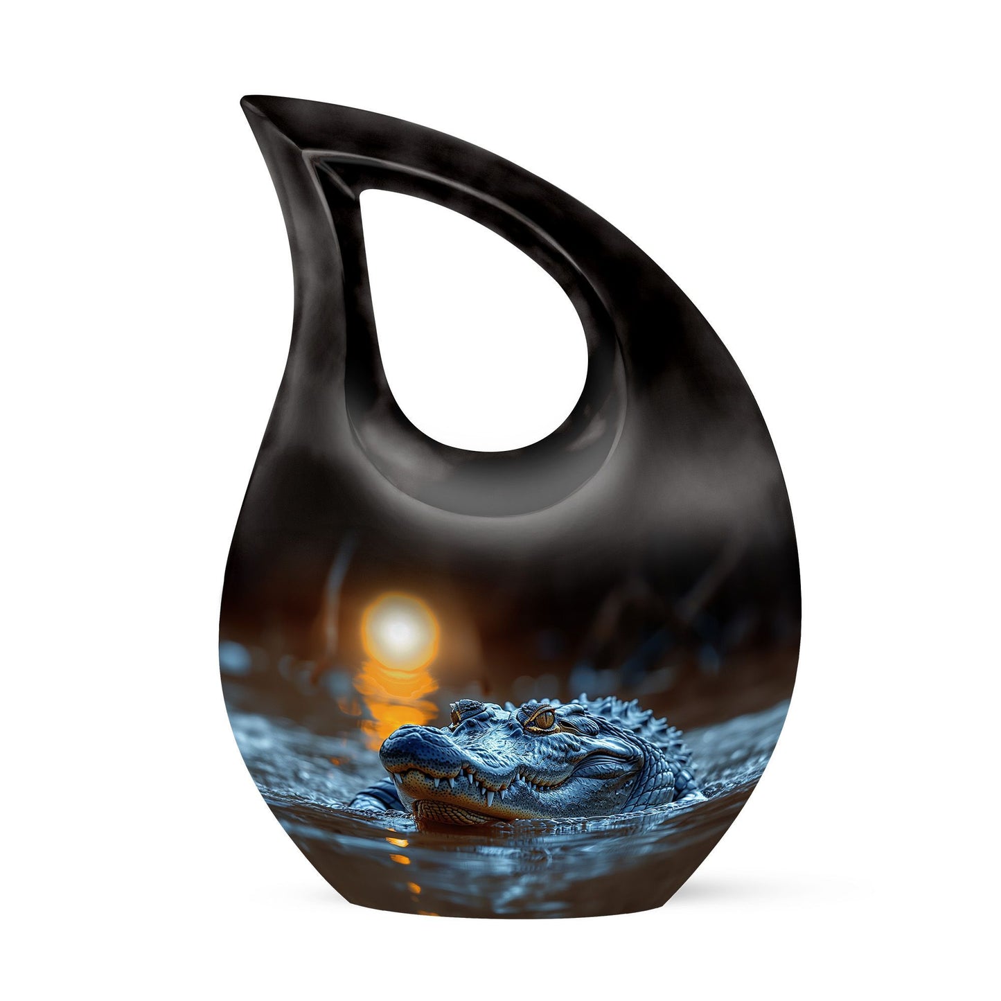 10-inch Alligator Cross Drop Design Urn