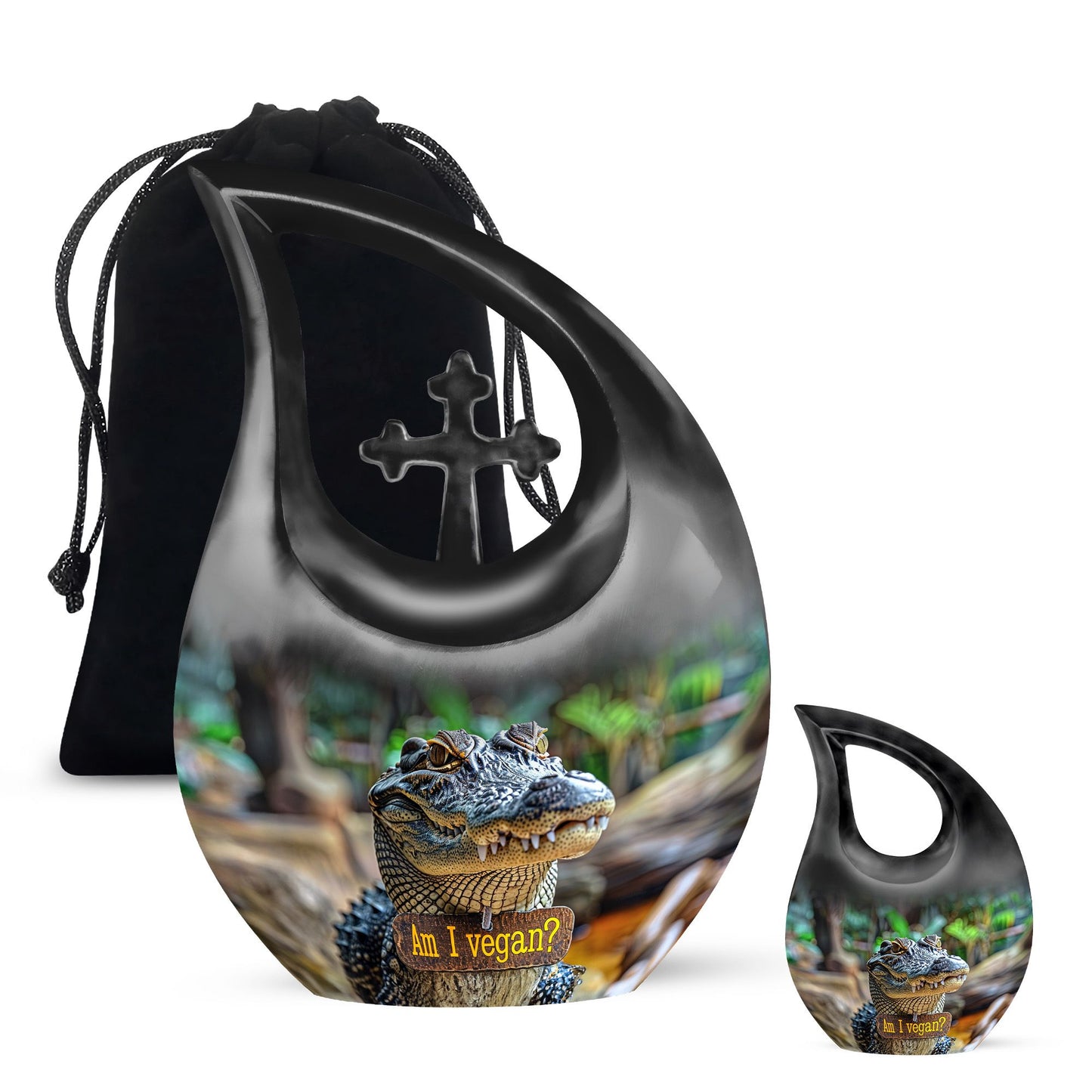 Personalized Alligator Memorial Urn for Adult - 10-inch, 200 cu in - Yatskia