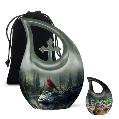 Cardinal Bird Theme Large Urn With 1 Keepsake Urn
