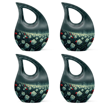 10-inch Tulip-themed Cross Drop Memorial Urn