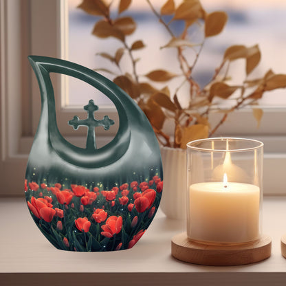 Tulip themed urn for ashes