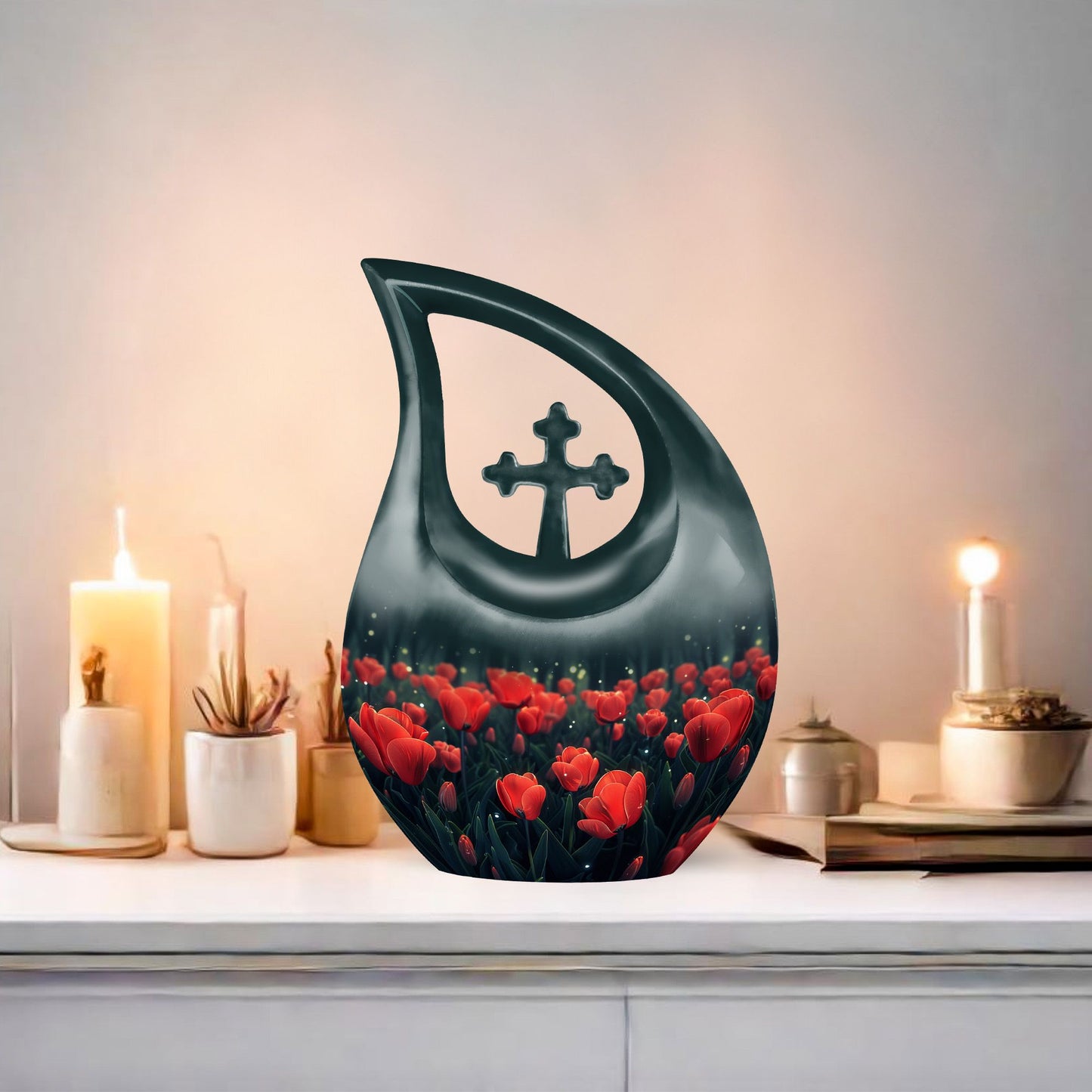 Tulip themed urn for ashes