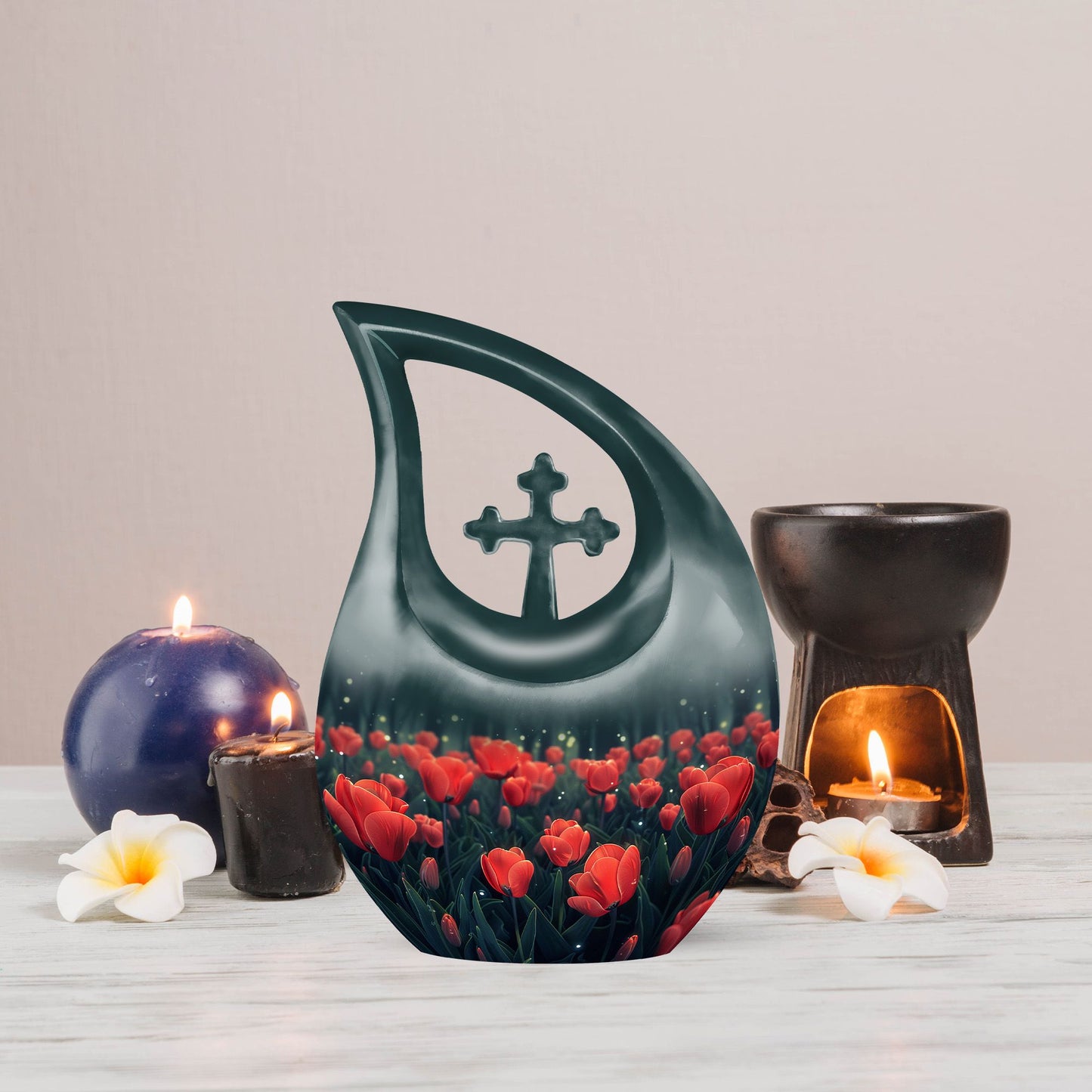 Tulip themed urn for ashes