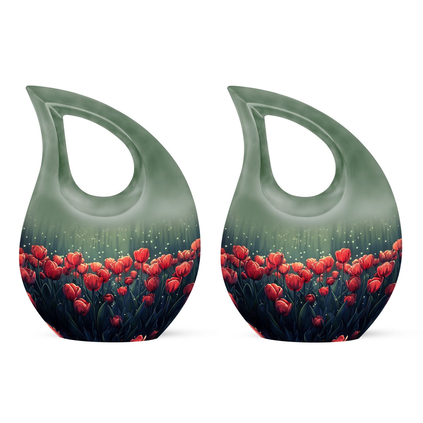 10 inch Tulip themed Cross Drop design Customized Urn.
