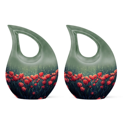 10 inch Tulip themed Cross Drop design Customized Urn.