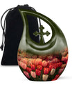 Large Tulip Urn, memorial cross drop design Urn