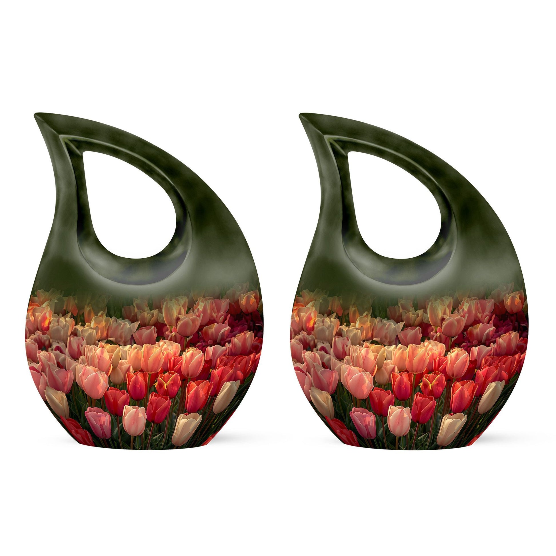 Large Tulip Urn, memorial cross drop design Urn