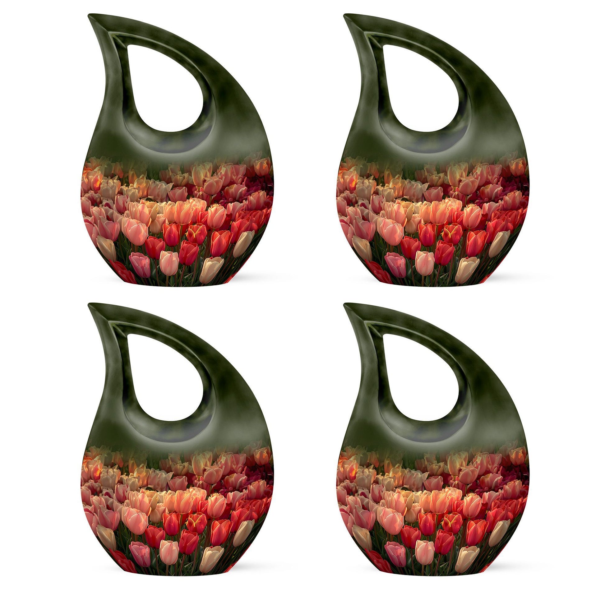 Large Tulip Urn, memorial cross drop design Urn