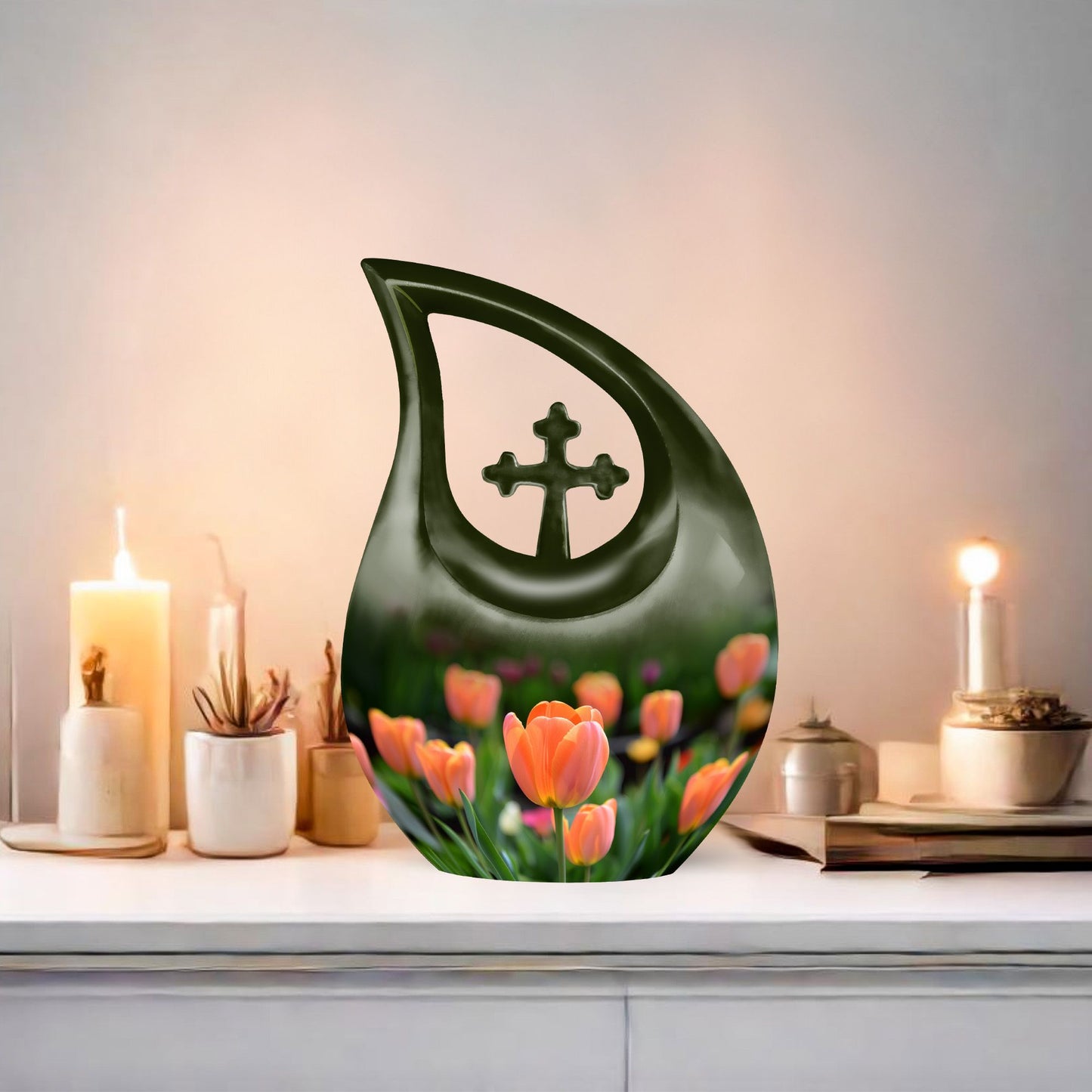10-inch aluminium Tulip urn