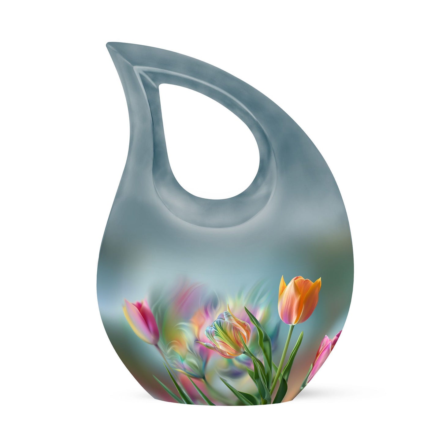 10 Inch Tulip Urn, Metal Cremation Urn