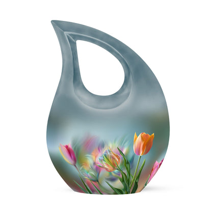 10 Inch Tulip Urn, Metal Cremation Urn