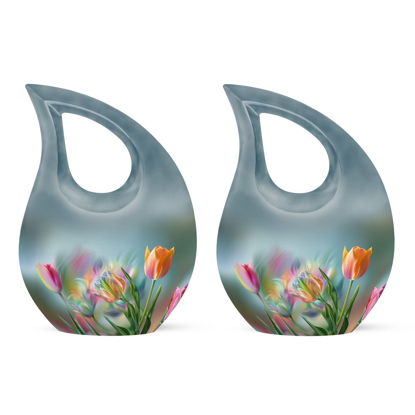 10 Inch Tulip Urn, Metal Cremation Urn