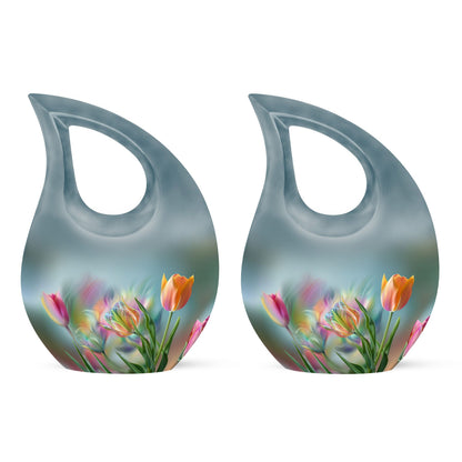 10 Inch Tulip Urn, Metal Cremation Urn