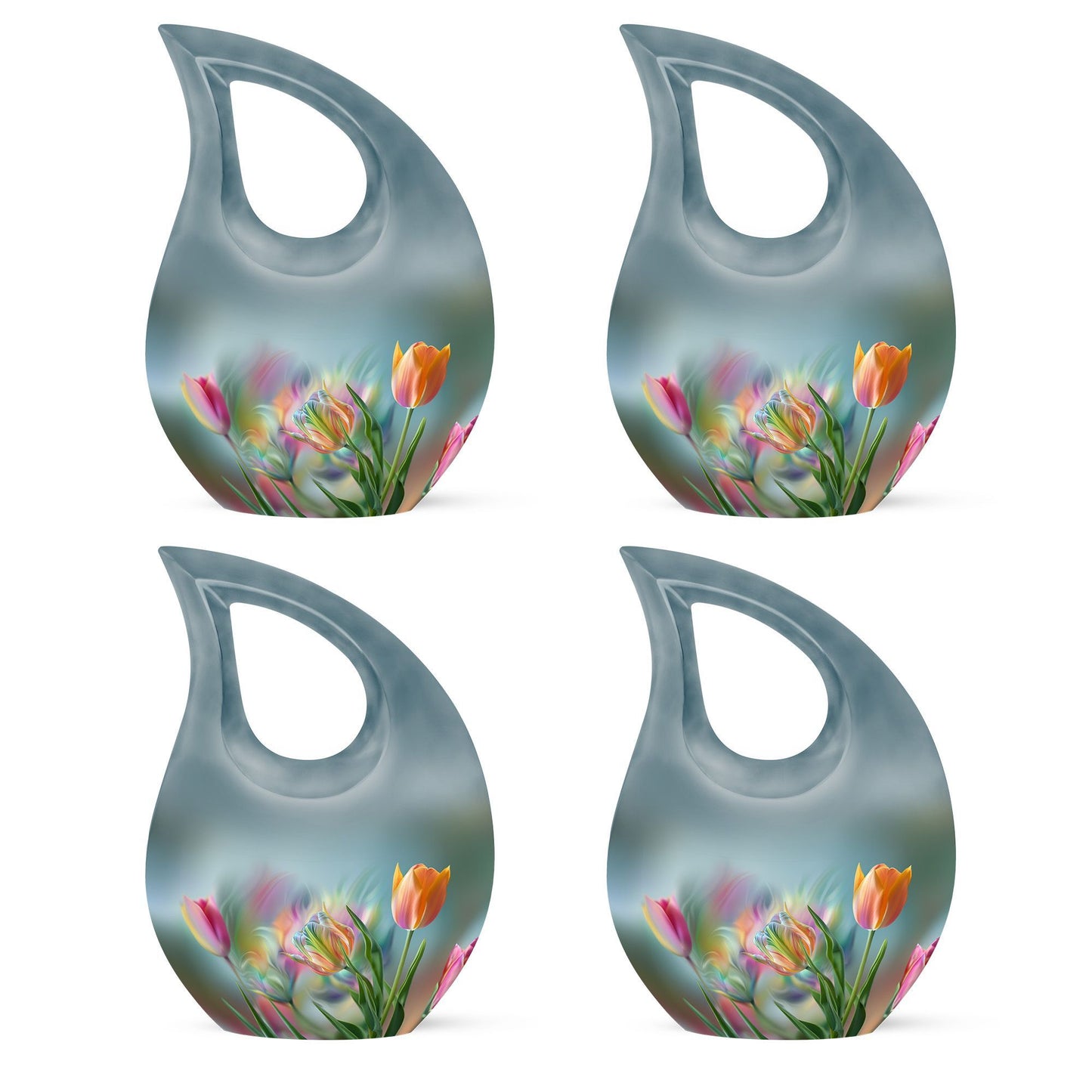 10 Inch Tulip Urn, Metal Cremation Urn