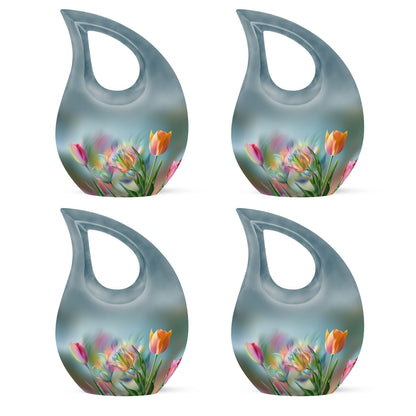 10 Inch Tulip Urn, Metal Cremation Urn