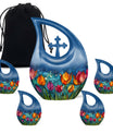 Tulip Memorial Urn - Blue Mini Urns For Human Ashes Adult Male