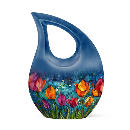 10 inch Tulip Cross Drop design large cremation urn