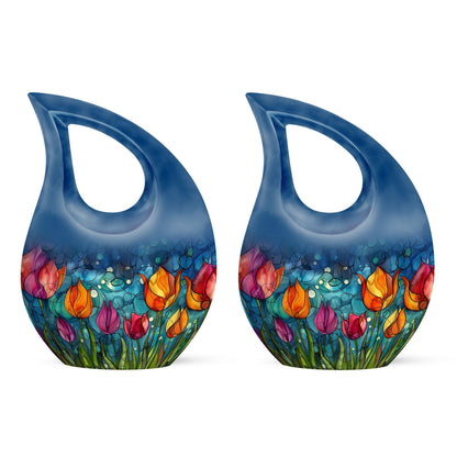 10 inch Tulip Cross Drop design large cremation urn