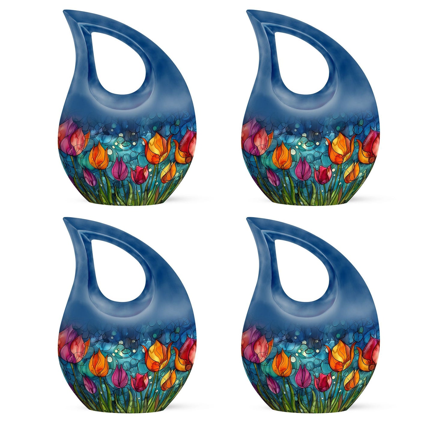 10 inch Tulip Cross Drop design large cremation urn