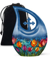 Tulip Memorial Urn - Blue Mini Urns For Human Ashes Adult Male