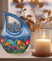 10 inch Tulip Cross Drop design large cremation urn