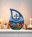 10 inch Tulip Cross Drop design large cremation urn