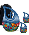 Tulip Memorial Urn - Blue Mini Urns For Human Ashes Adult Male