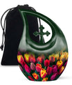10 inch Tulip themed Cross drop design urn