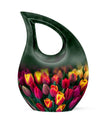 10 inch Tulip themed Cross drop design urn