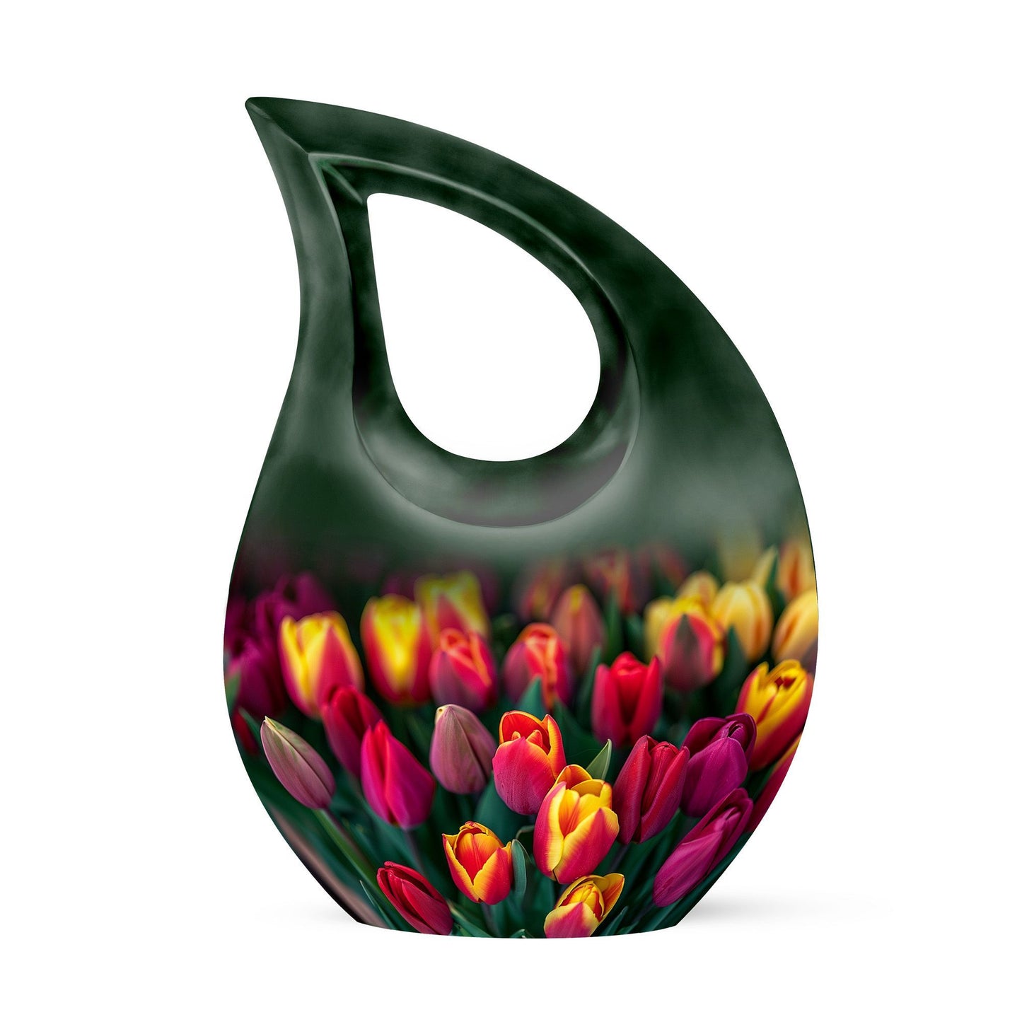 10 inch Tulip themed Cross drop design urn