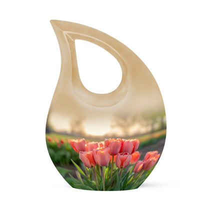 10 Inch Tulip-themed Cross Drop Urn