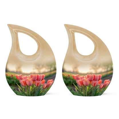 10 Inch Tulip-themed Cross Drop Urn