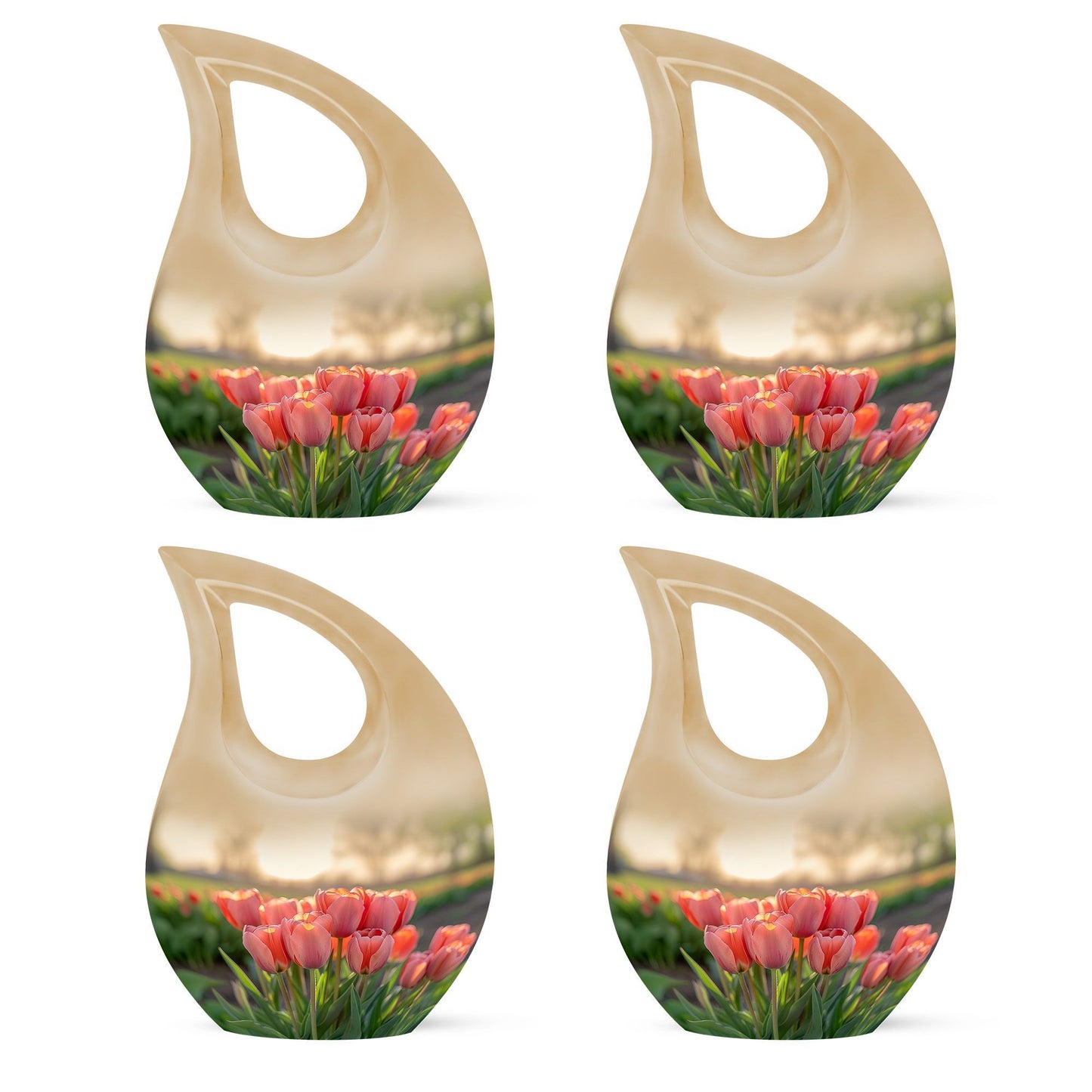 10 Inch Tulip-themed Cross Drop Urn
